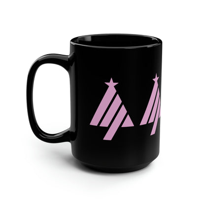 True Holiday Pretty Pink Red Solids Black Mug, 15oz