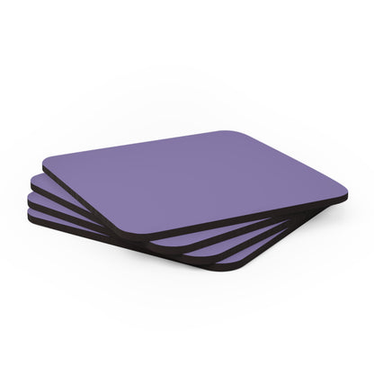 True Holiday Charmed Violet Purple Solids Corkwood Coaster Set