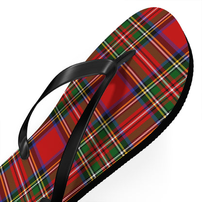 True Holiday Royal Stewart Tartan Plaid Flip Flops