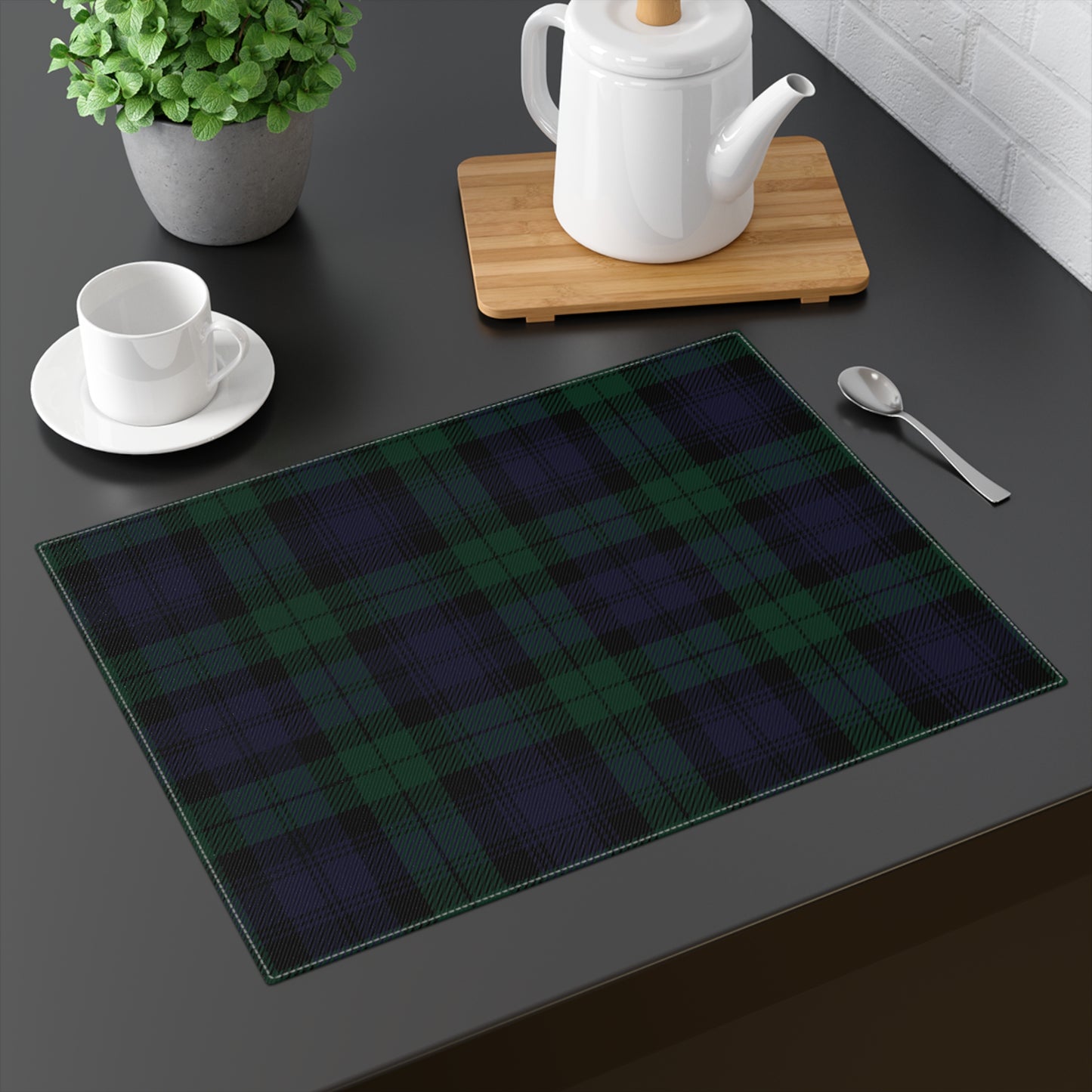 True Holiday Black Watch Tartan Plaid Placemat