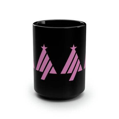 True Holiday Spring Azalea Red Solids Black Mug, 15oz