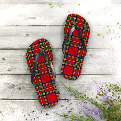 True Holiday Royal Stewart Tartan Plaid Flip Flops