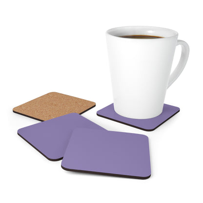 True Holiday Charmed Violet Purple Solids Corkwood Coaster Set