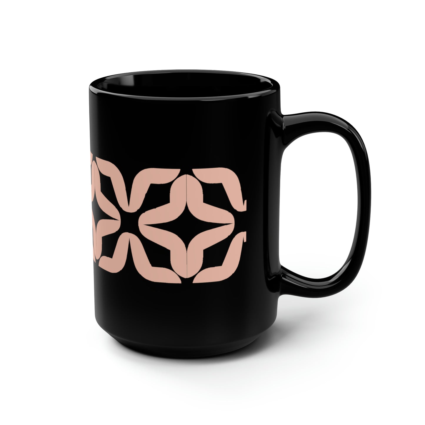 True Holiday Teacup Rose Orange Solids Black Mug, 15oz