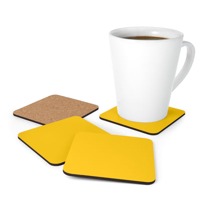 True Holiday Sun Kissed Yellow Solids Corkwood Coaster Set
