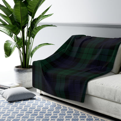 True Holiday Black Watch Tartan Plaid Throw Blanket