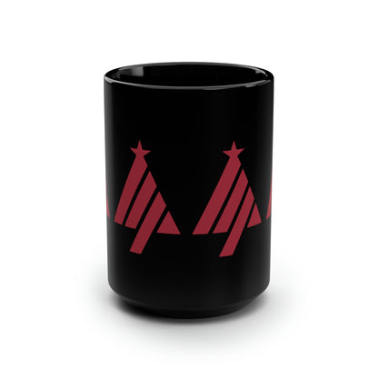 True Holiday Candy Cane Red Solids Black Mug, 15oz