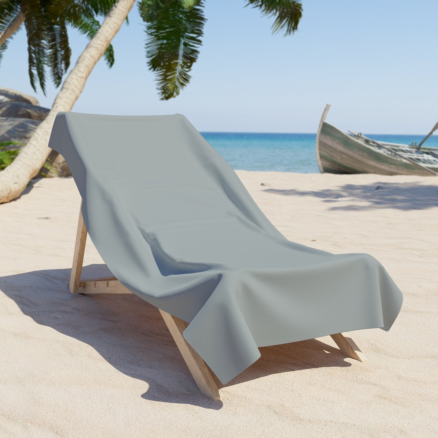 True Holiday Marina Gray Gray Solids Beach & Pool Towel