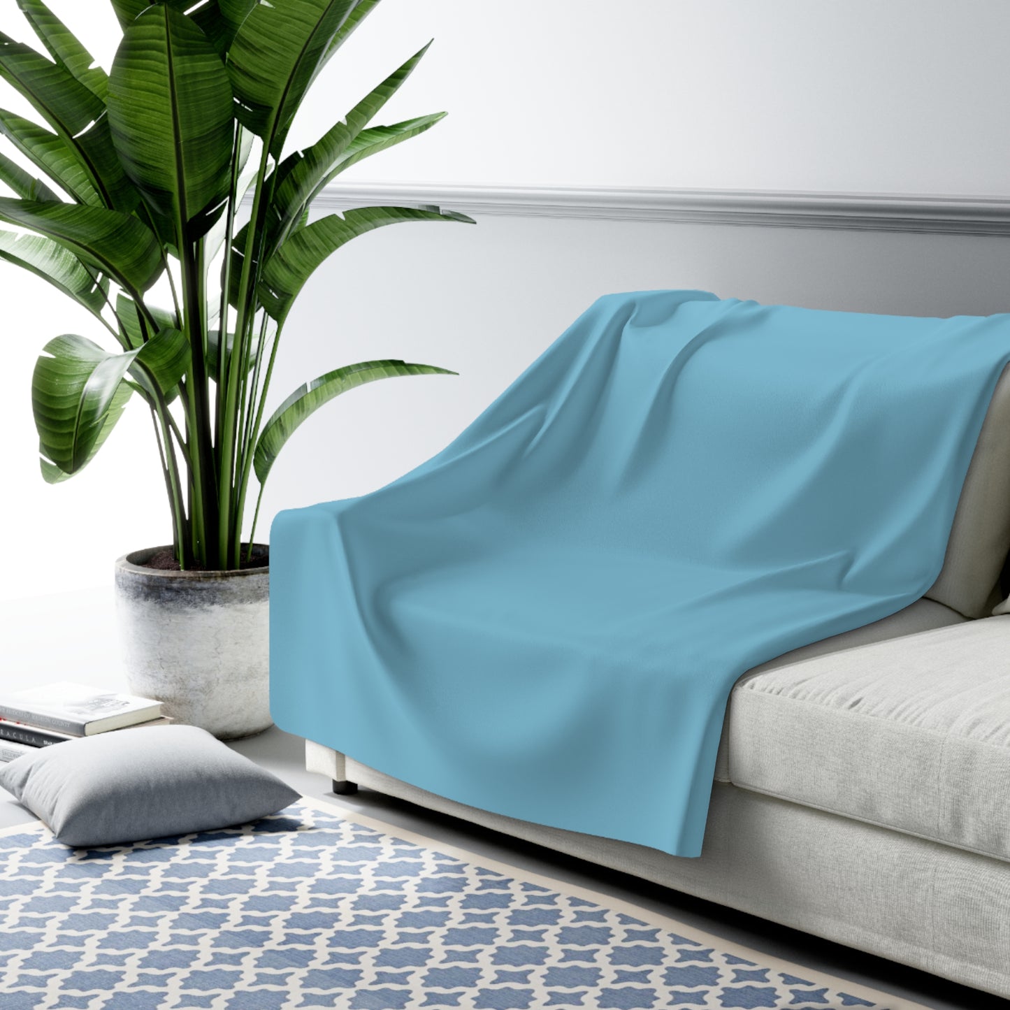 True Holiday Aquarium Blue Blue Solids Throw Blanket