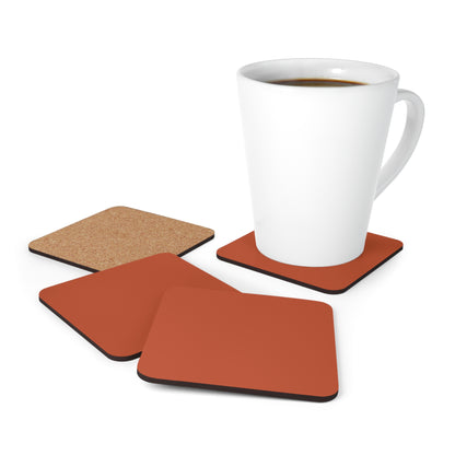 True Holiday Fireball Orange Solids Corkwood Coaster Set