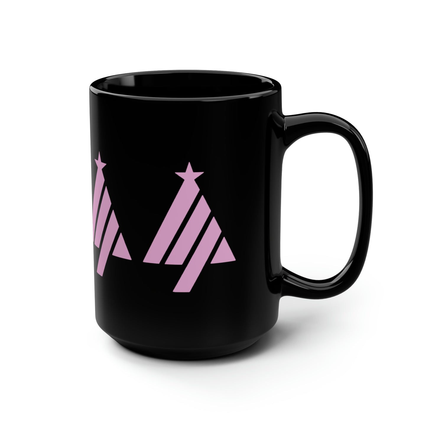 True Holiday Pretty Pink Red Solids Black Mug, 15oz
